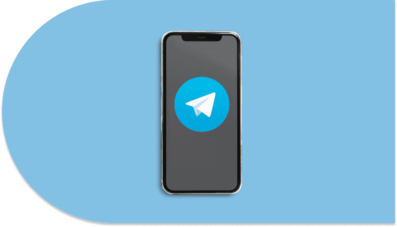  Celular com logo Telegram